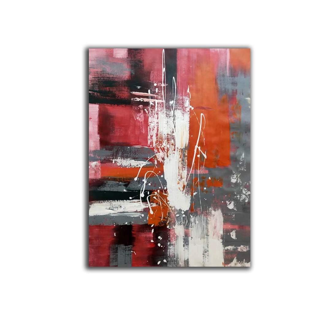 hallway red wall art